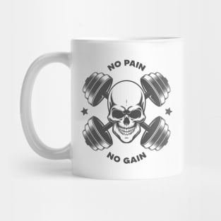 No Pain No Gain Skull Mug